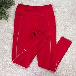 Victoria Secret: VS Sport Red and Gold Total Knockout Tights Size Medium